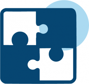 Icon mit Puzzleteilen für Komplett Service